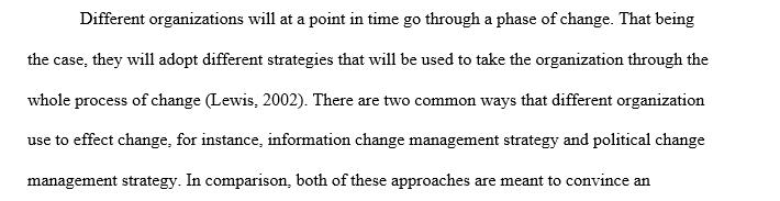 Information change management strategy  