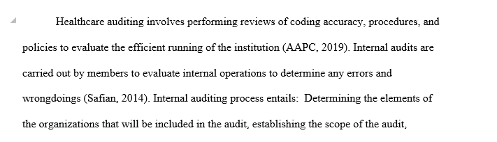 Internal and external audit processes