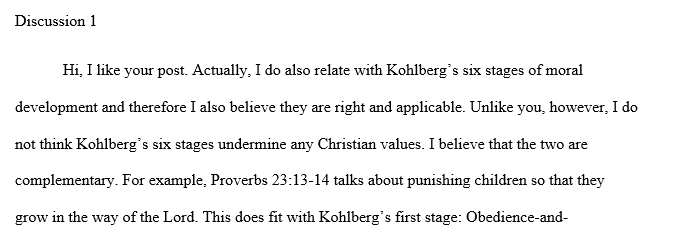 Kohlberg’s six stages of moral development