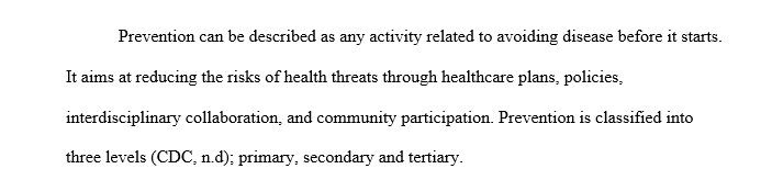Levels of Health Promotion