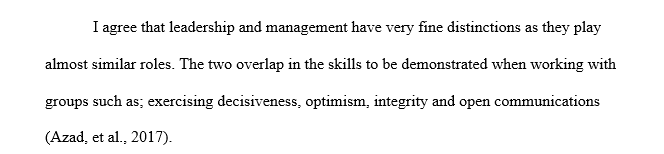 Management and leadership