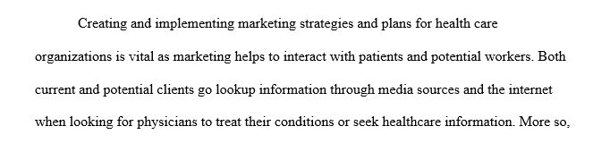 Marketing Procedure in Healthcare Organizations