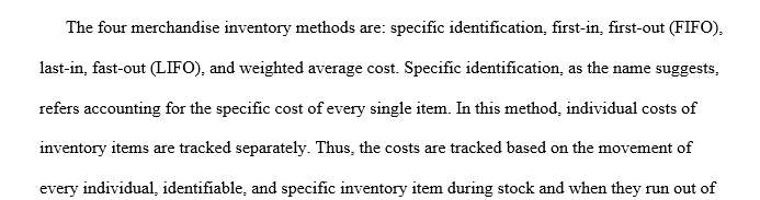 Merchandise inventory methods