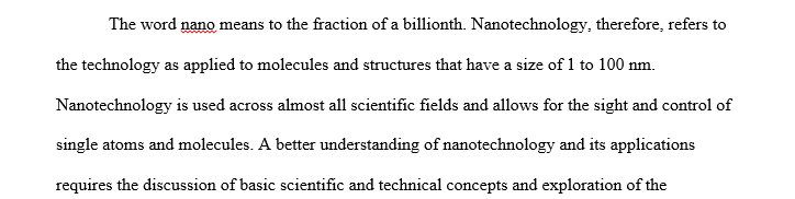 Nanotechnology Applications