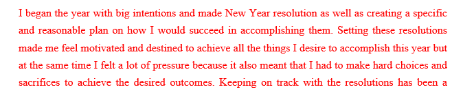 New Year’s resolution