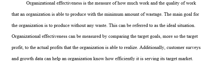 Organizational effectiveness