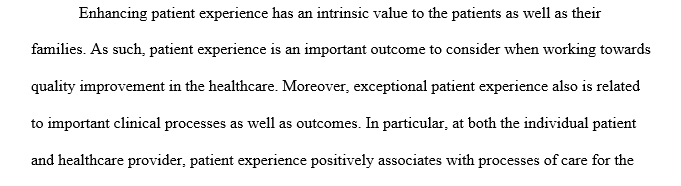 Patient experience in healthcare