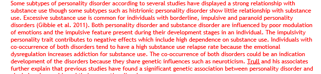 Personality disorders and substance use