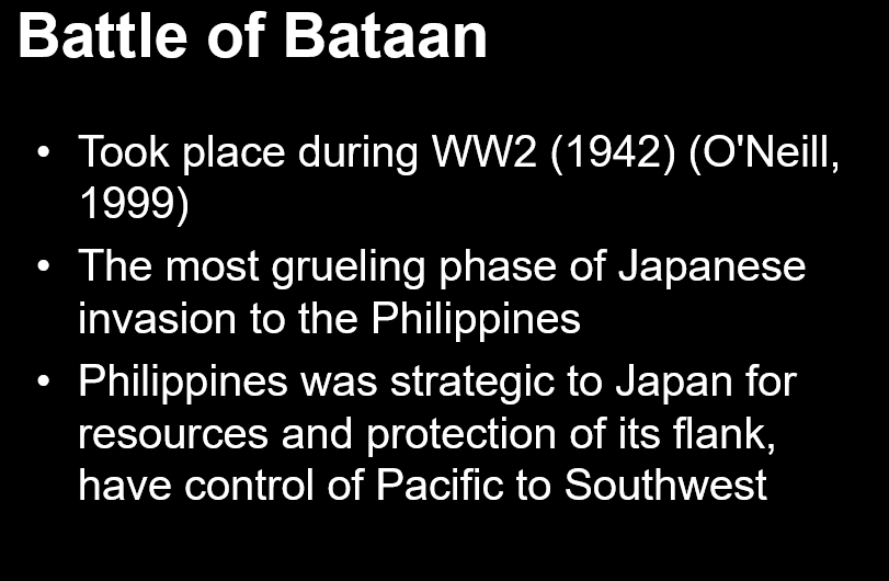 Presentation on the Battle of Bataan