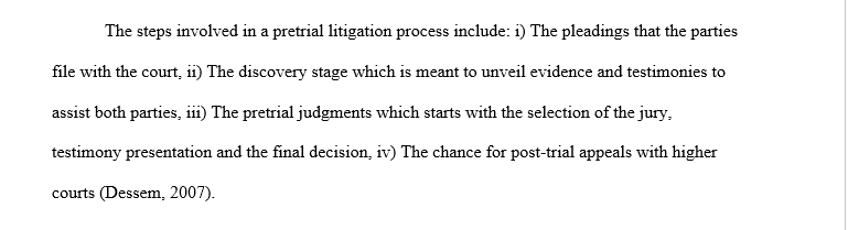 Pretrial Litigation Process