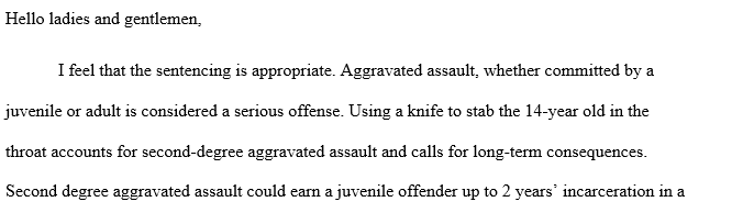Probation in Non-Fatal Stabbing