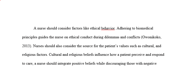 Individual's' characteristics influence