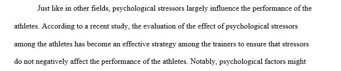 Psychological Stressors and Athletes Performance