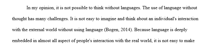 Relationship Between Language and Thinking  