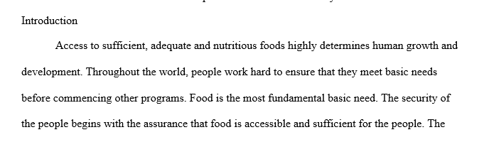 Relationship between Food and Security