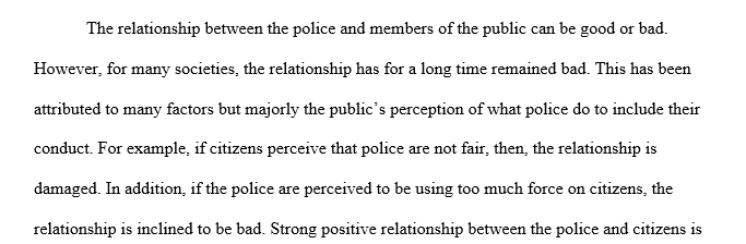 Relationship between police and citizens