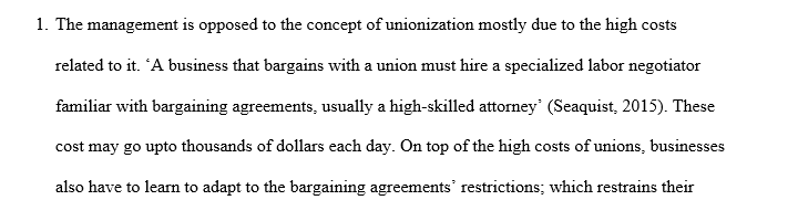Roles of the unionization