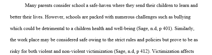 School and workplace victimization