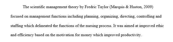 Scientific management theory