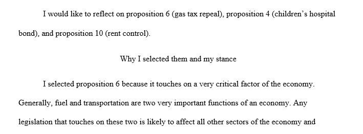 Selecting propositions