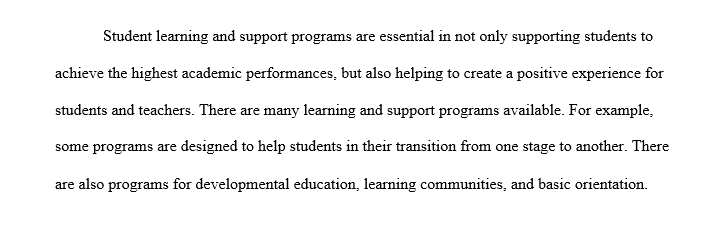 Student Support Programs