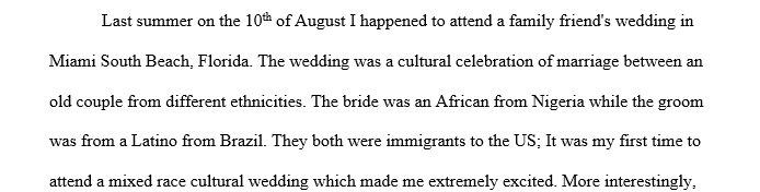 The Cultural Wedding