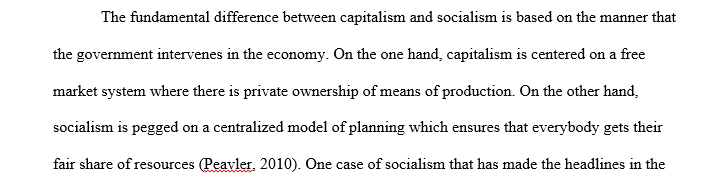 The economic systems of capitalism and socialism
