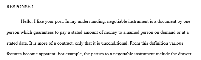 The negotiable instrument