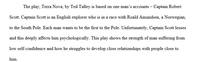 The play Terra Nova by Ted Talley