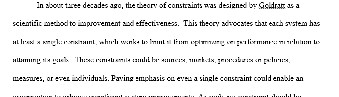 Theory of Constraints