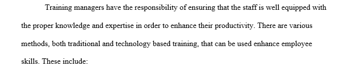 Traditional and technology-based training methods