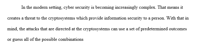Types of attack on cryptosystems