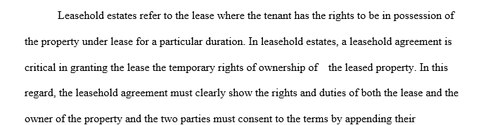 Types of leasehold estates