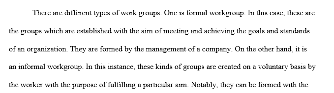 Types of work groups
