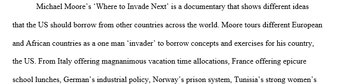 Where to Invade Next’ by Michael Moore