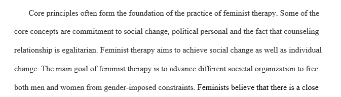 Core principles that form the foundation of feminist therapy
