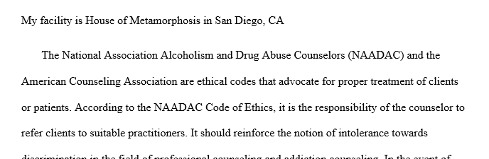 Review the NAADAC or ACA Code of Ethics