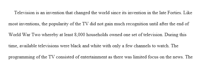 The impact of television on U.S. history