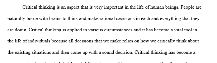 The skill of critical thinking in the criminal justice profession