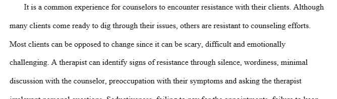 What are some red flags that would indicate client resistance