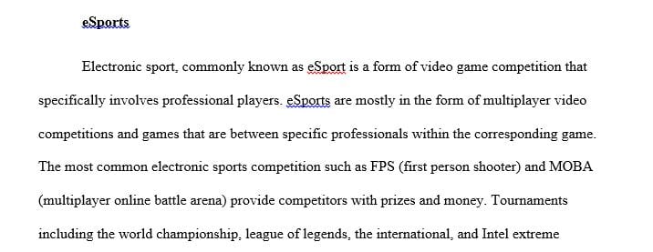 5-6 page paper identifying and analyzing a trend in the arena of sports media