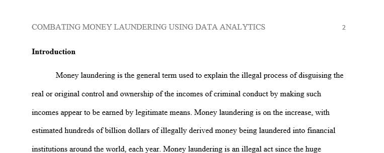 Amarcord Incorporated Combating Money- laundering Using Data Analytics