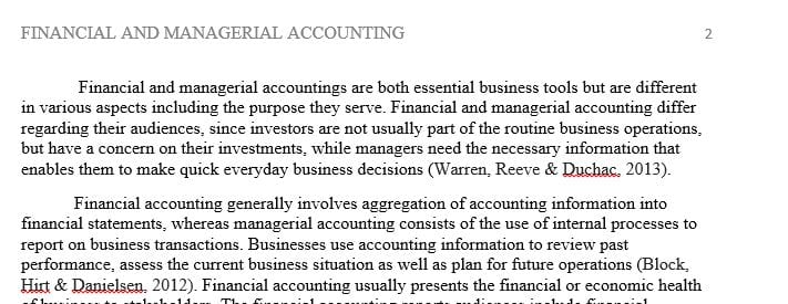 Compare and contrast financial and managerial accounting.