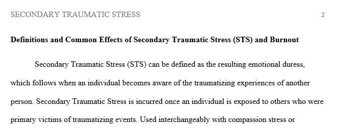 Compare the common effects of secondary traumatic stress (STS) and burnout on counselors and clients
