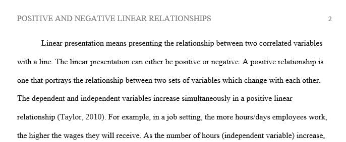 Discuss the Difference Between a Positive Linear Relationship and a Negative Linear Relationship