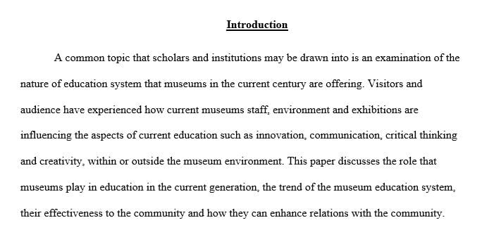 Museums and their Educational Role in Twenty-First Century Museums and their Educational Role in Twenty-First Century