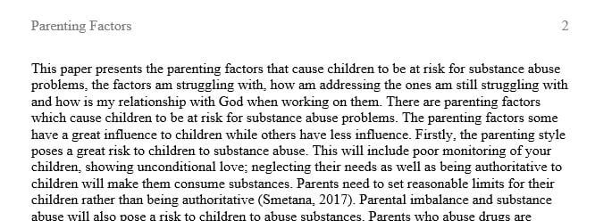 Rank the 7 factors listed below in order from the most influential (7) to the least influential (1) parenting factors