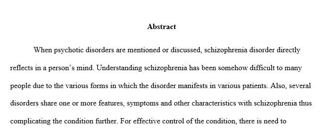 Research Paper about : Schizophrenia Spectrum and Other Psychotic Disorders