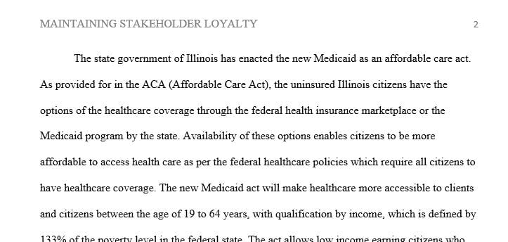 Research a policy associated with the Affordable Care Act in the state of Illinois