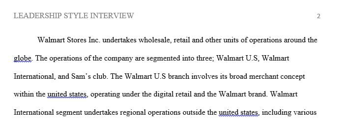 Select someone in a leadership position at Walmart organization